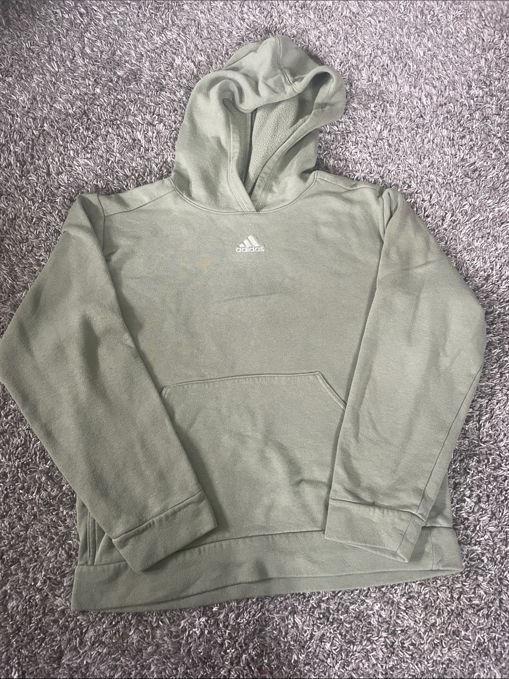 adidas Youth Olive Green Crewneck Hoodie